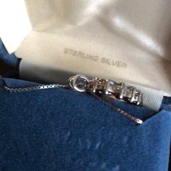 Sterling Silver Garnet Heart Necklace - Picture 6 of 7